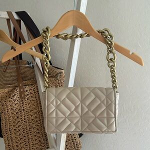 Zara cream clutch with chain strap